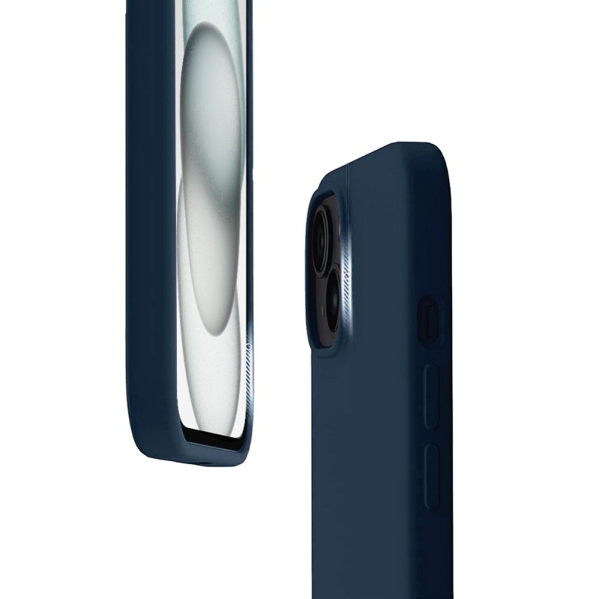 Coque iPhone 15 antichoc + 2 vitres bleu, EVETANE