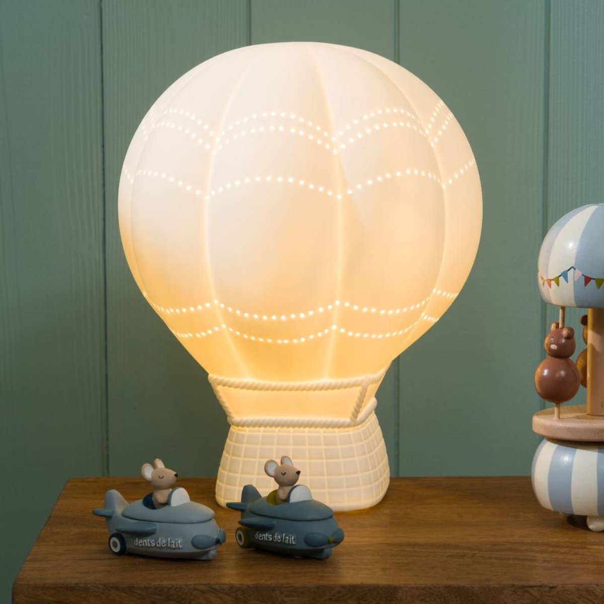 Lampe Montgolfière he 27 cm blanc, AMADEUS
