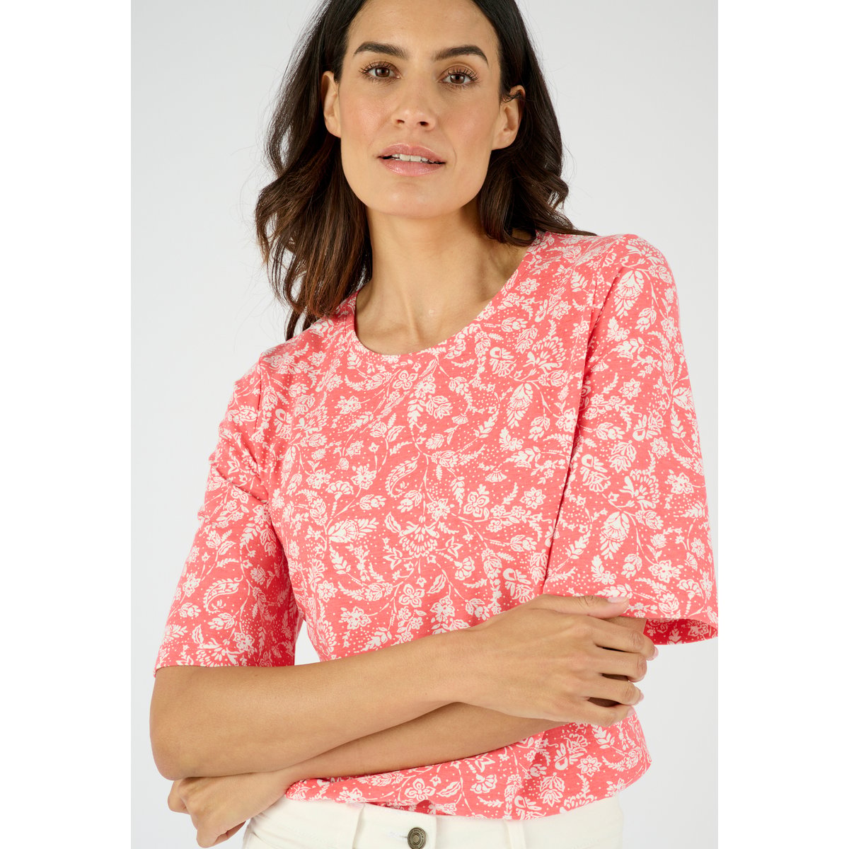 T-shirt maille souple Climatyl orange corail indien, DAMART