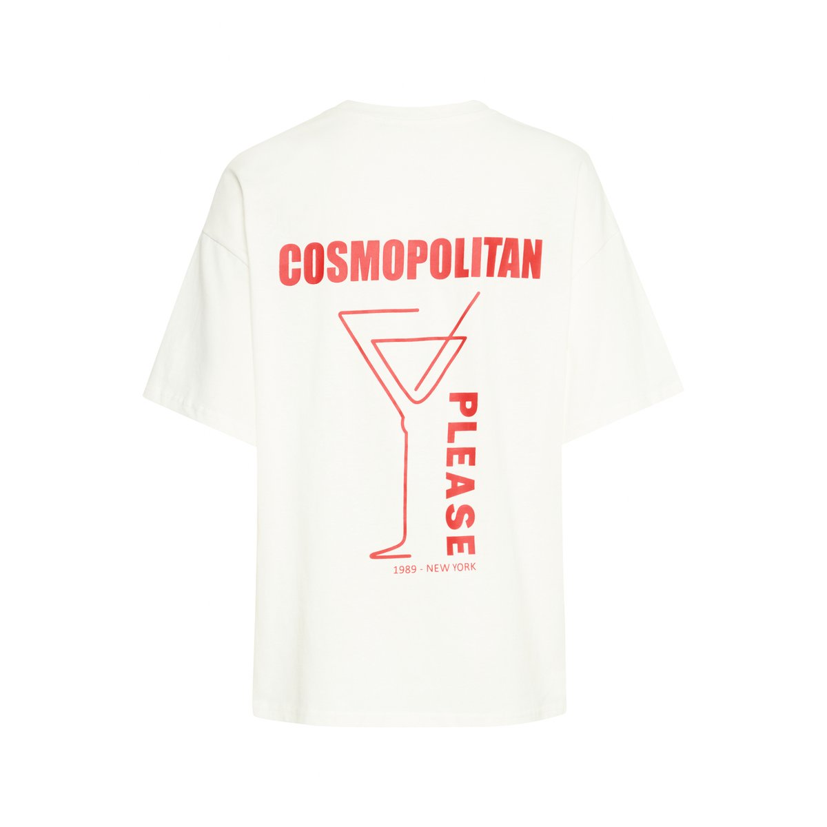 T-Shirt blanc cloud dancer w/racing red, ICHI