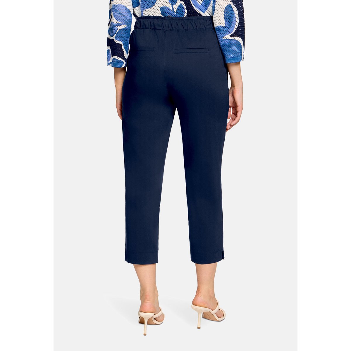 Pantalon casual à taille élastique navy blue, BETTY & CO