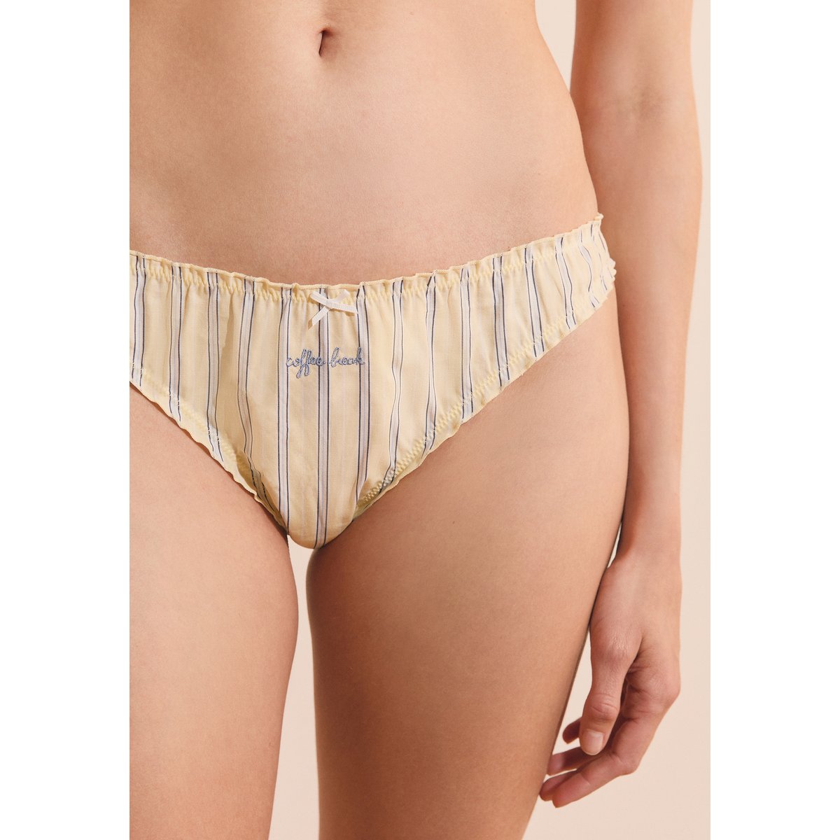 Tanga en coton BENICIO DAY jaune pale, ETAM