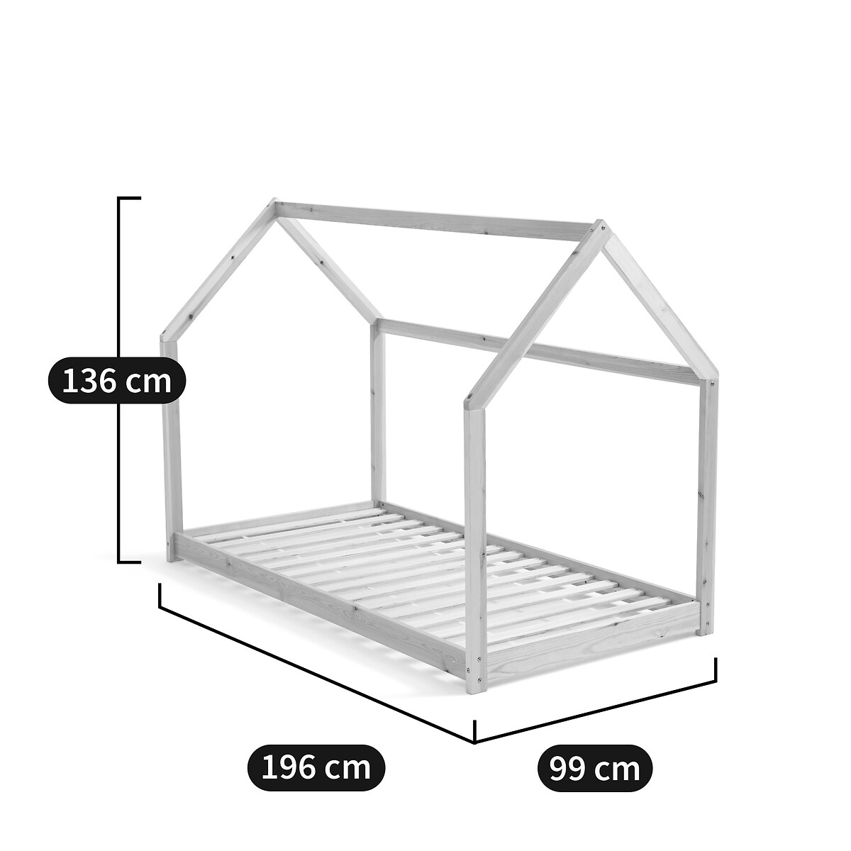 Caban bed in massief dennenhout met lattenbodem, Archi naturel, LA REDOUTE INTERIEURS