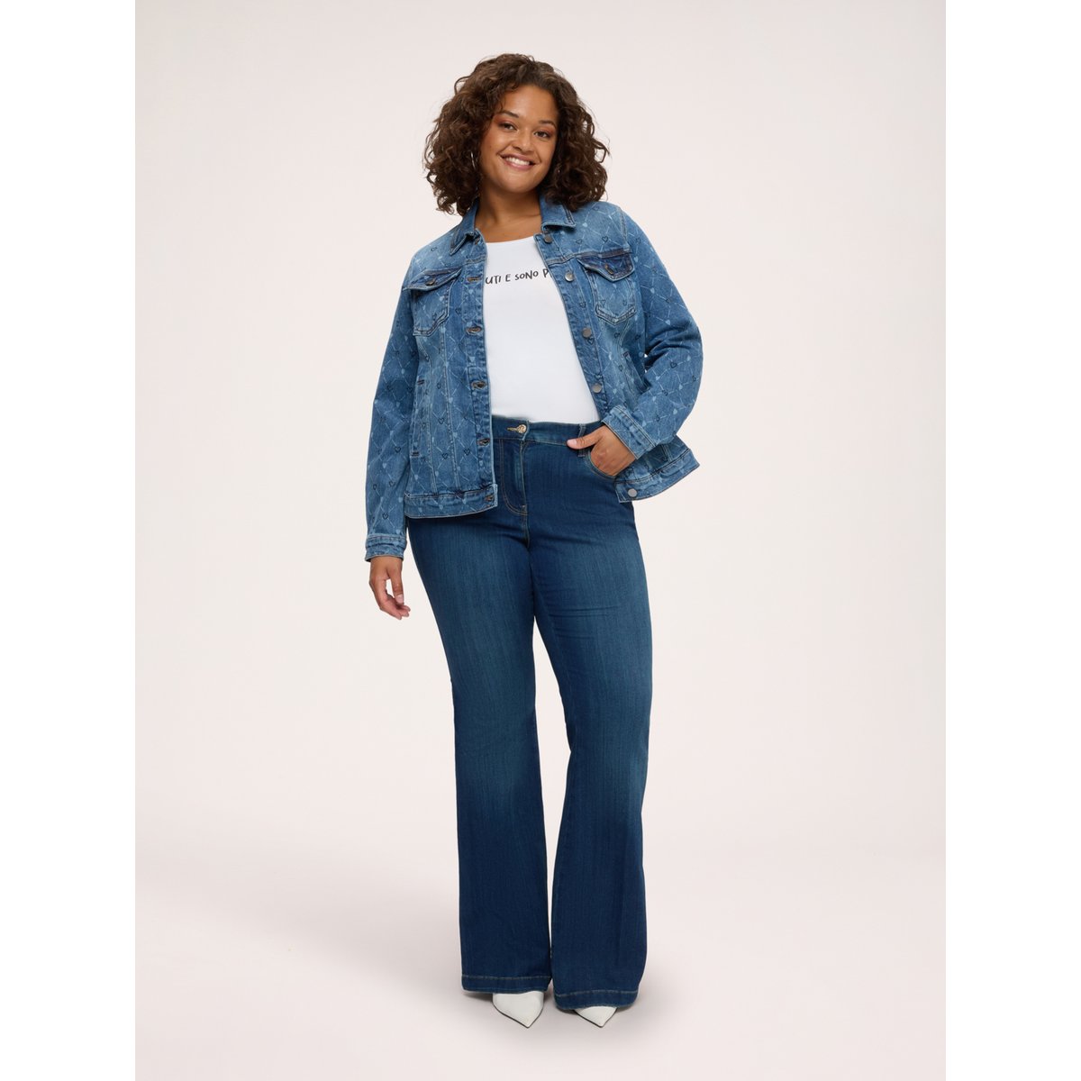 Jean Flare délavage bleu bleu, FIORELLA RUBINO