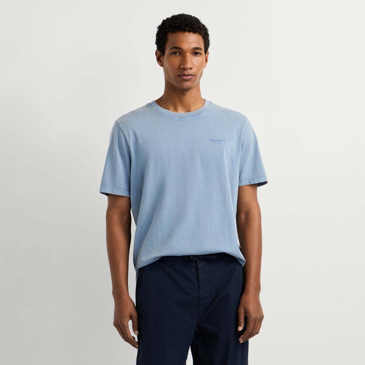 T-Shirt Coupe Regular Avec Logo bleu gris, PEPE JEANS