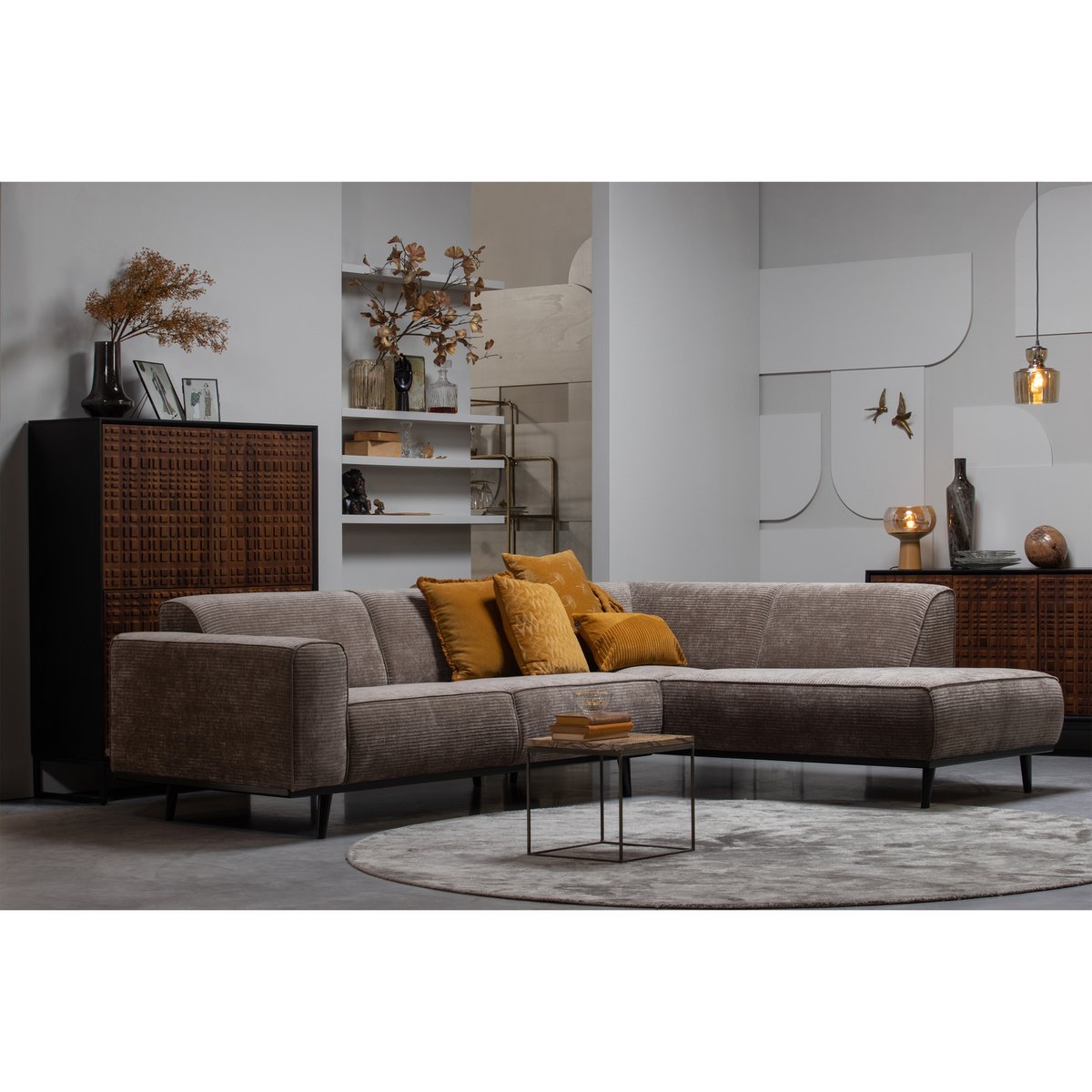 Buffet 4 portes en bois NUTS noyer, BEPUREHOME