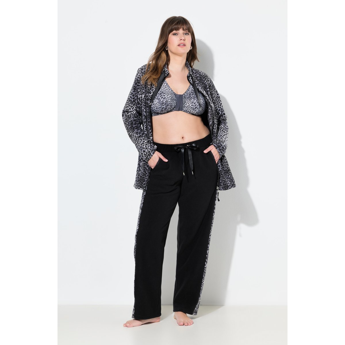 Pantalon d'intérieur en polaire à taille noir, ULLA POPKEN