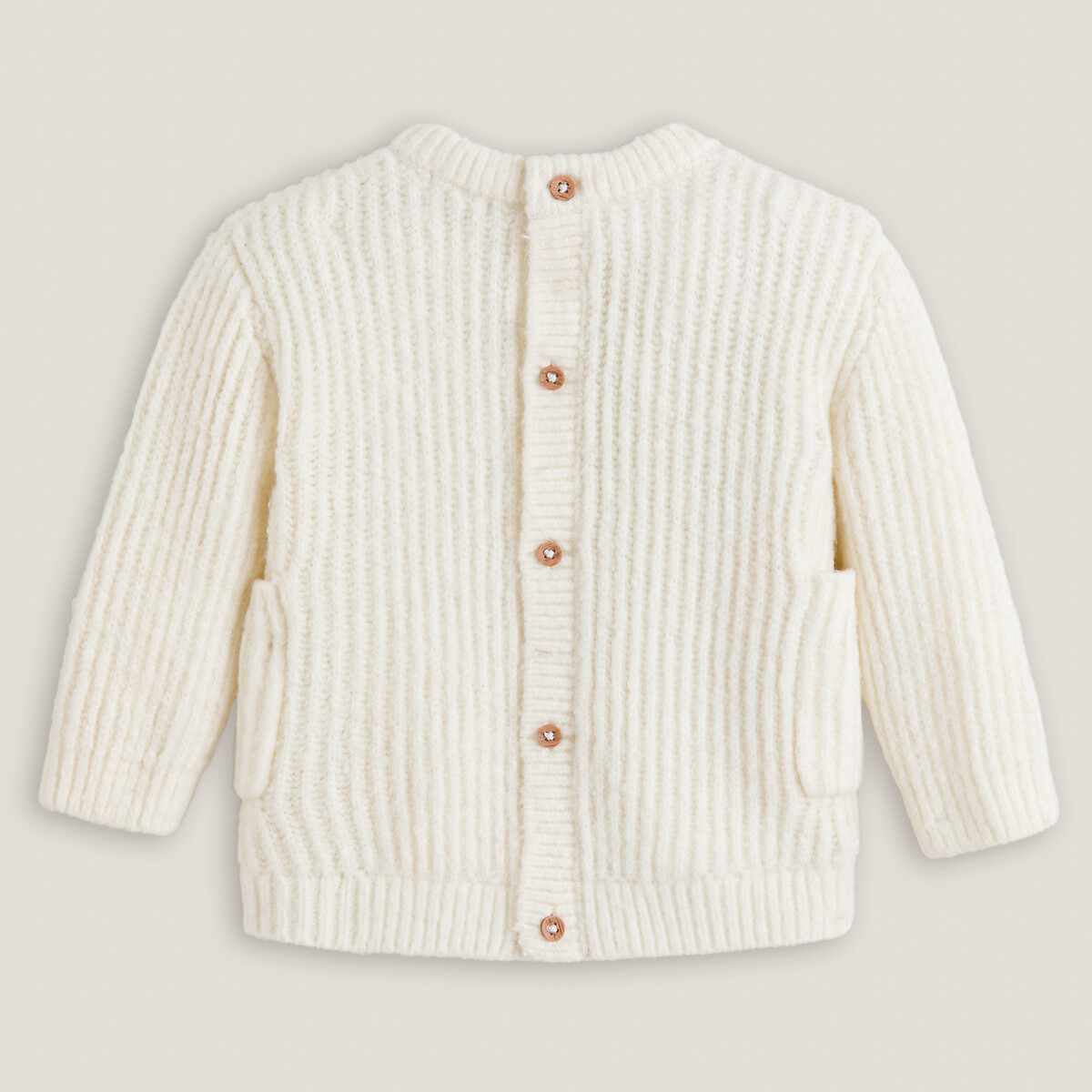Pull col rond en grosse maille ecru, LA REDOUTE COLLECTIONS