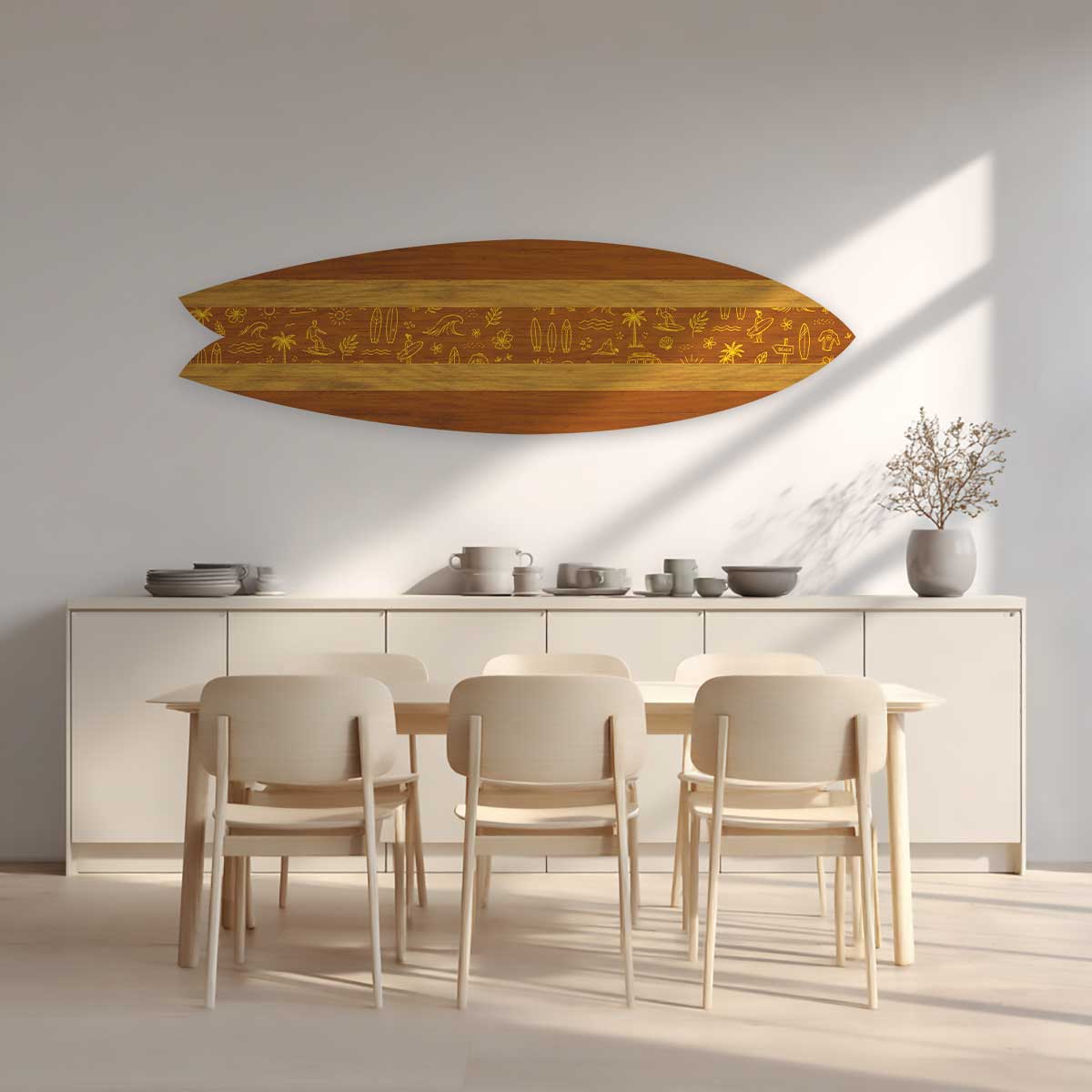 Planche Déco Golden Surf Culture tableau alu dibond, HEXOA