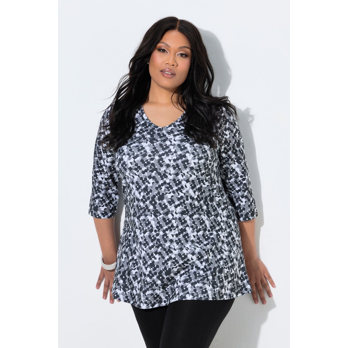 T-shirt long noir, ULLA POPKEN