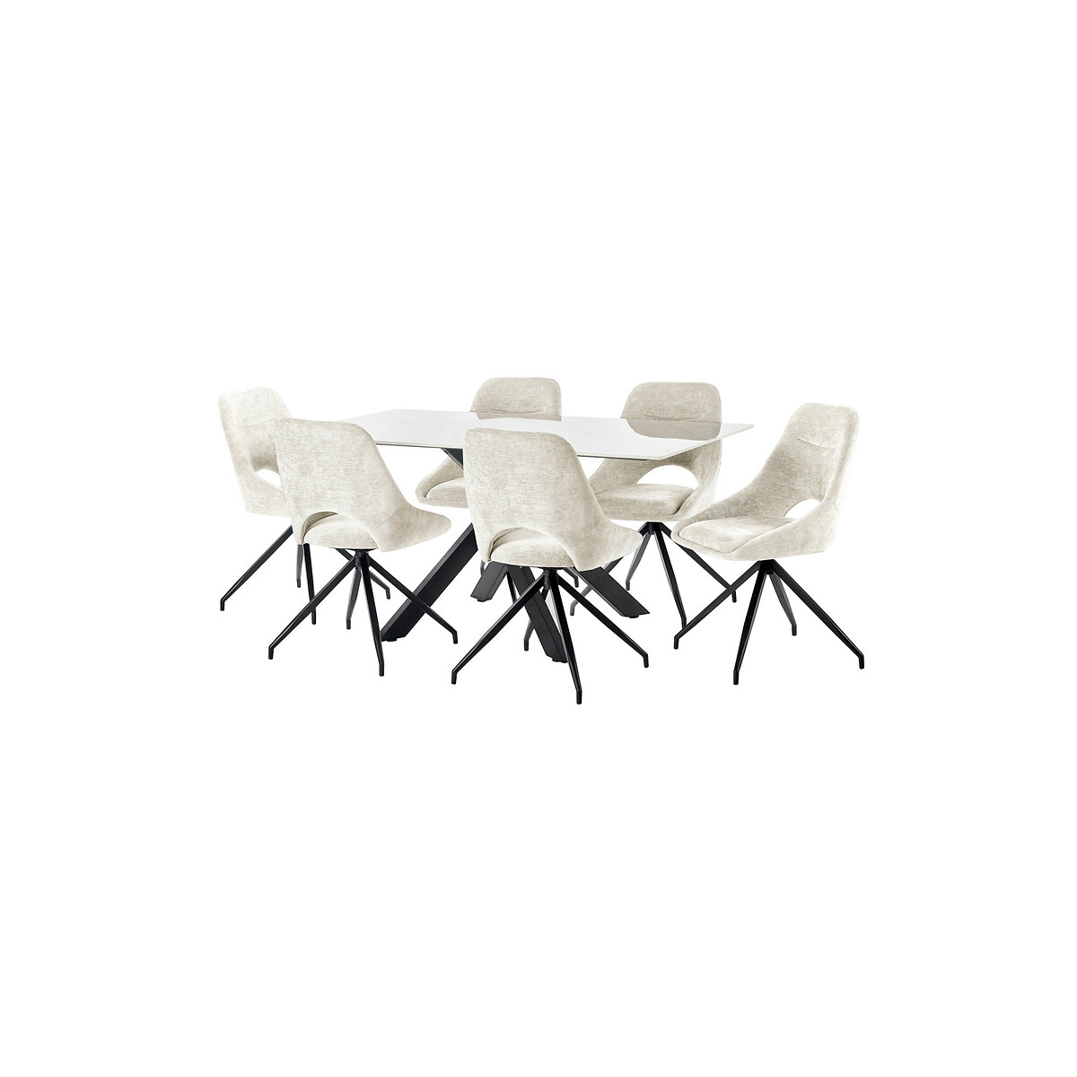 Josiah Chenille Upholstered Dining Chairs (set of 2) cream, SO'HOME