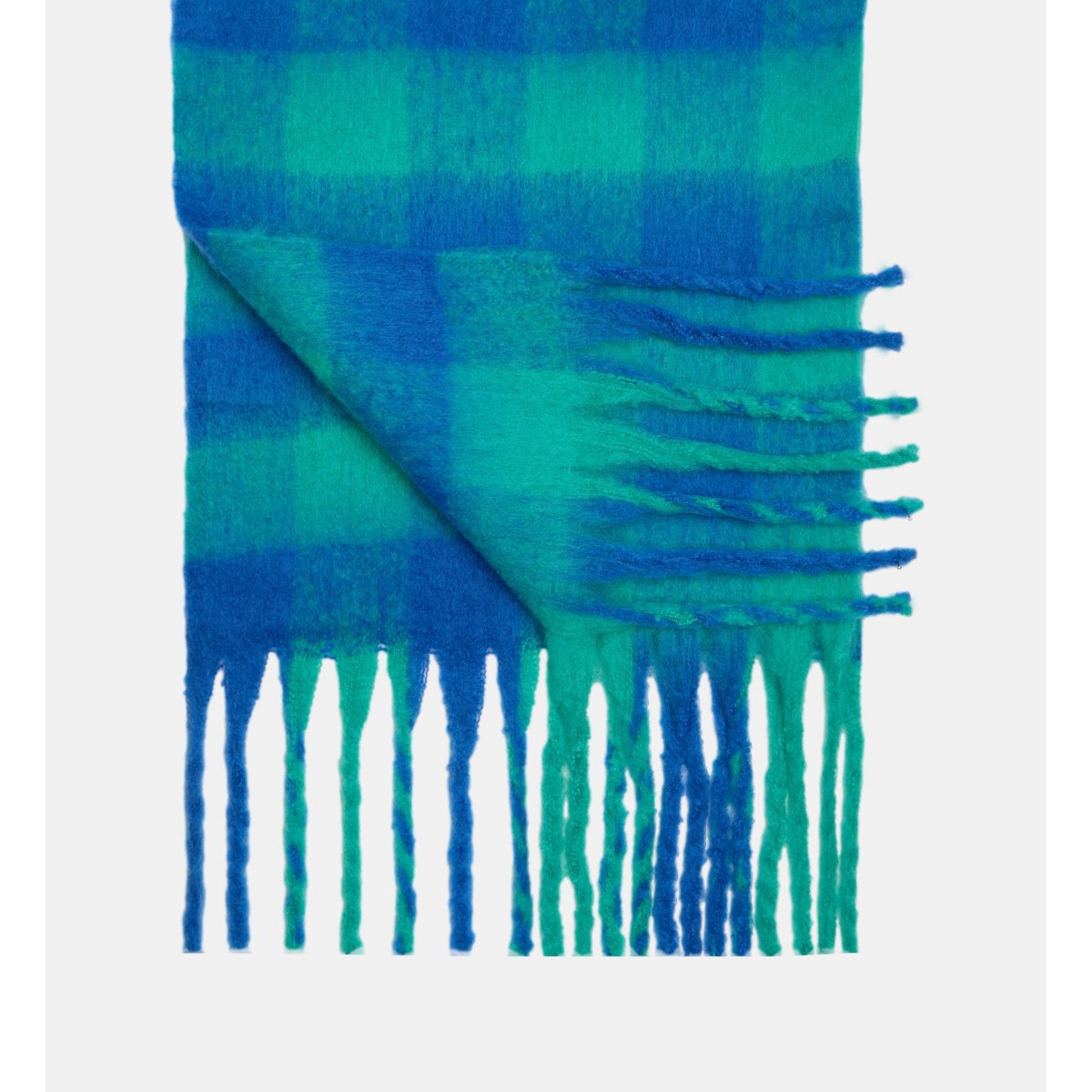 Echarpe clemence maille moelleuse bleu et vert, GALERIES LAFAYETTE