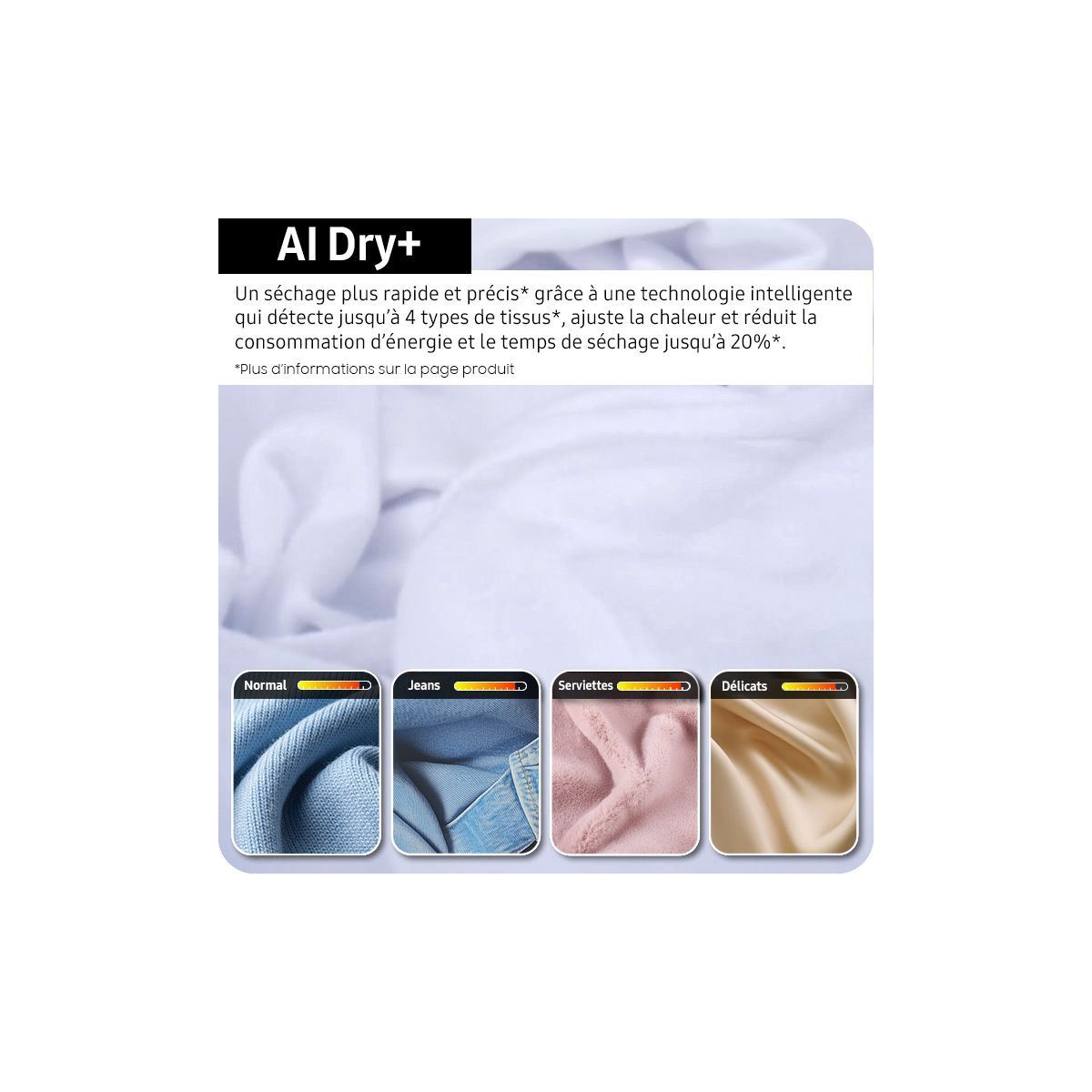 Sèche linge pompe à chaleur DV90F09F4S couleur unique, SAMSUNG