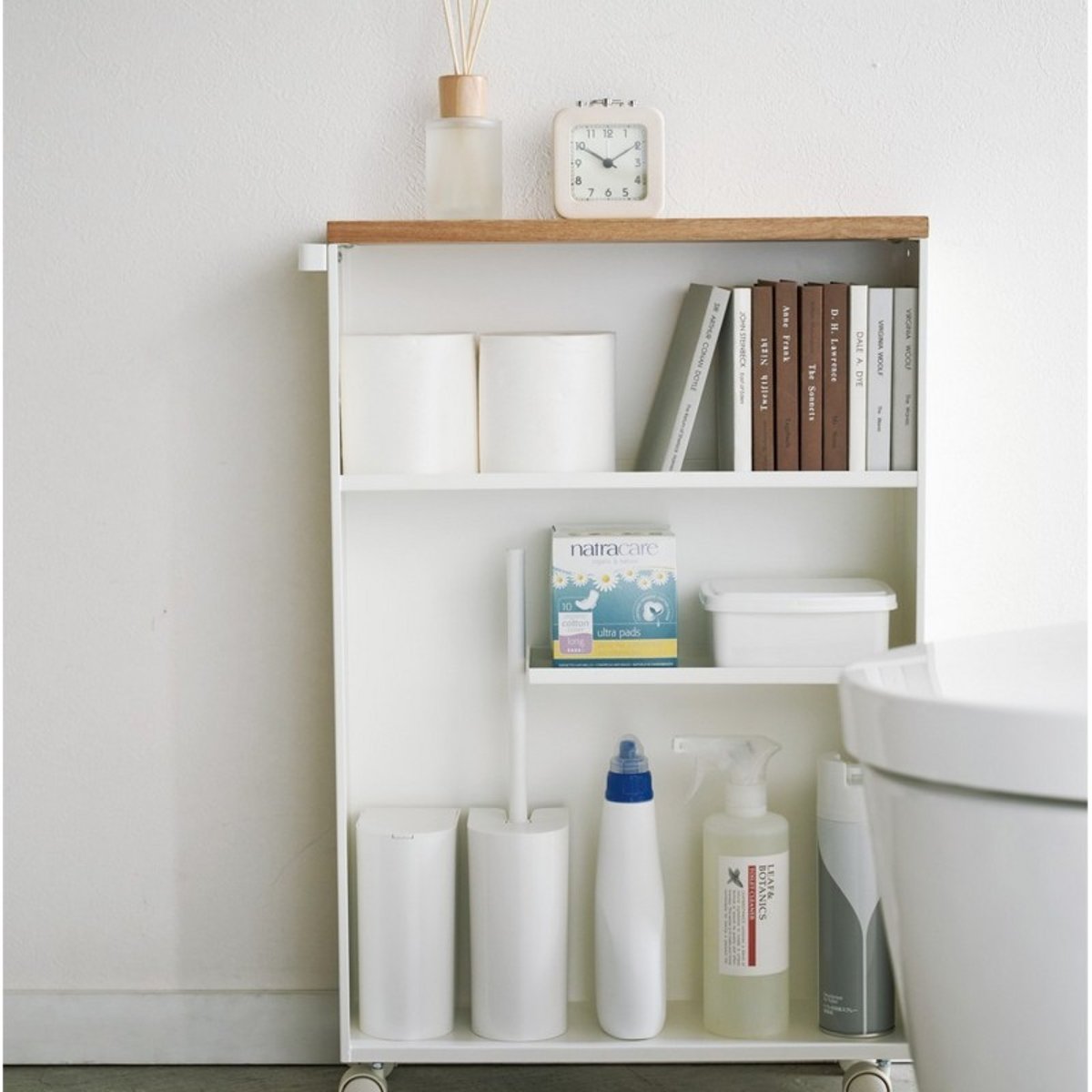 Meuble rangement étroit wc TOWER blanc, YAMAZAKI