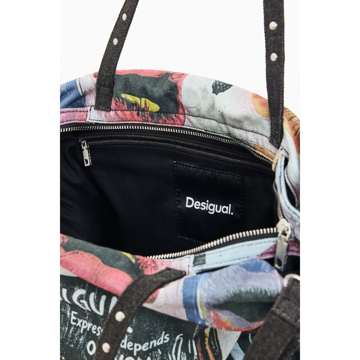 Sac shopper imprimé bleu, DESIGUAL