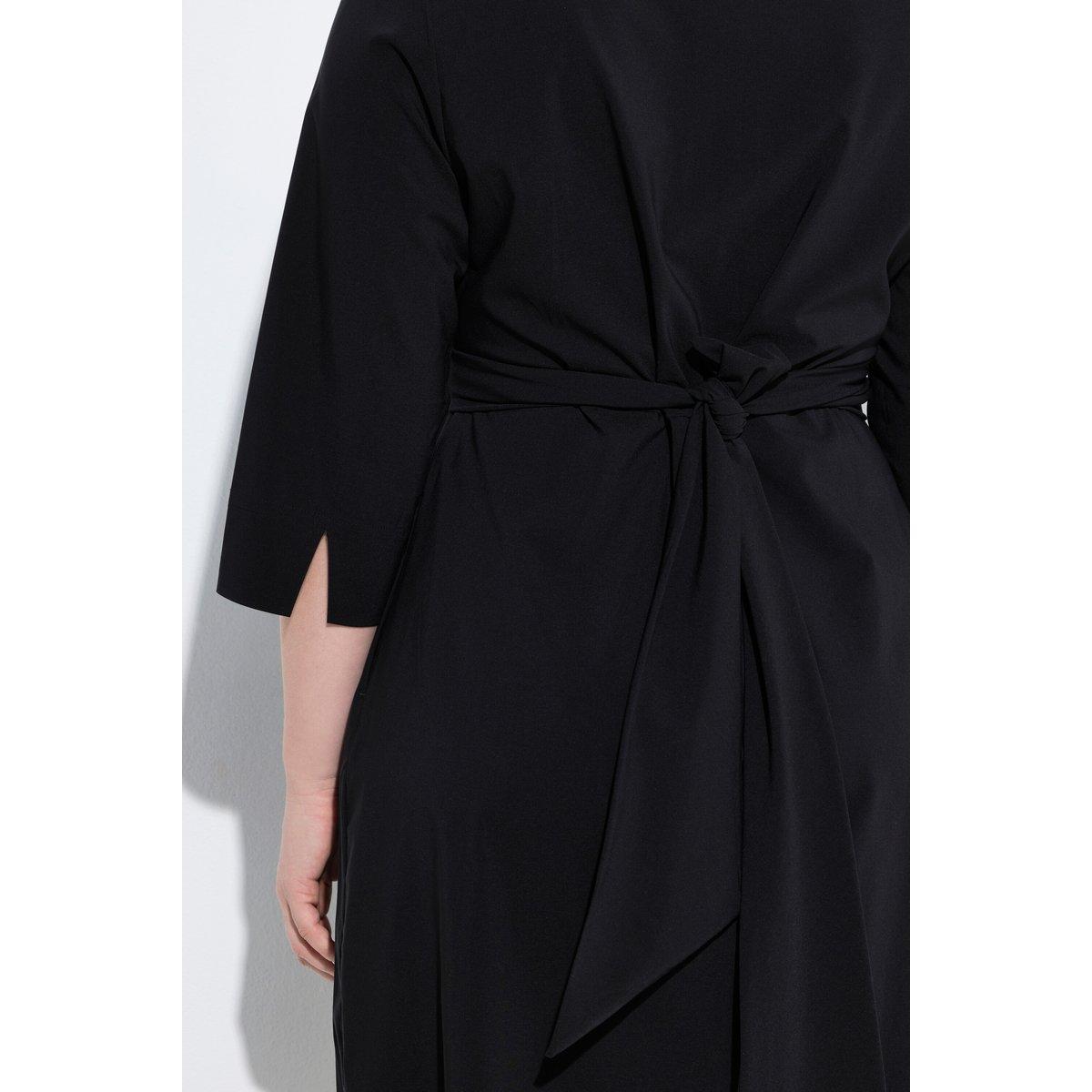 Robe midi effet drapé noir, ULLA POPKEN