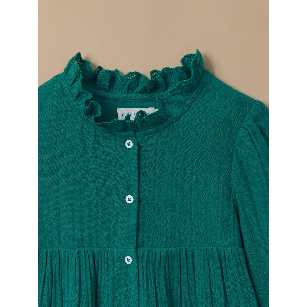 Robe gaze de coton vert pin, CYRILLUS