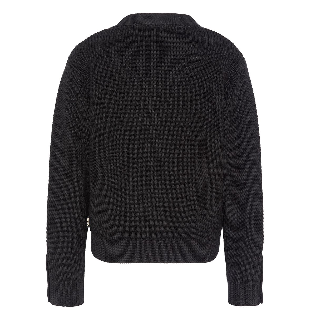 Cardigan à maille côtelet noir, SCHOTT