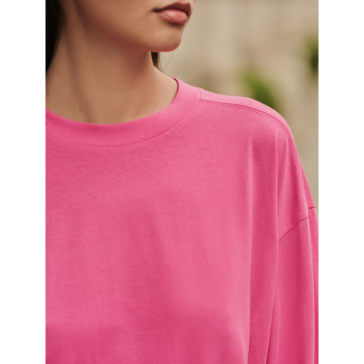 T-shirt ras du cou en maille interlock rose, NEXT