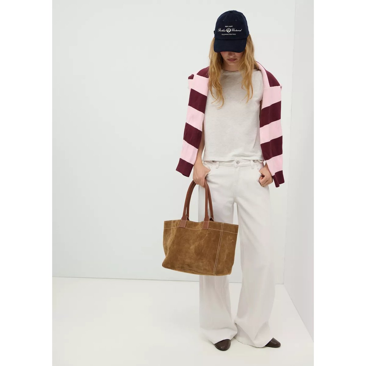 Jean wide leg détail passants blanc cassé, MANGO TEEN