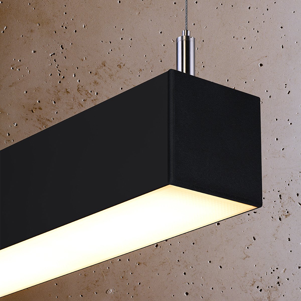Suspension Aluminium Noir LED 1 Pinne noir, EDEN