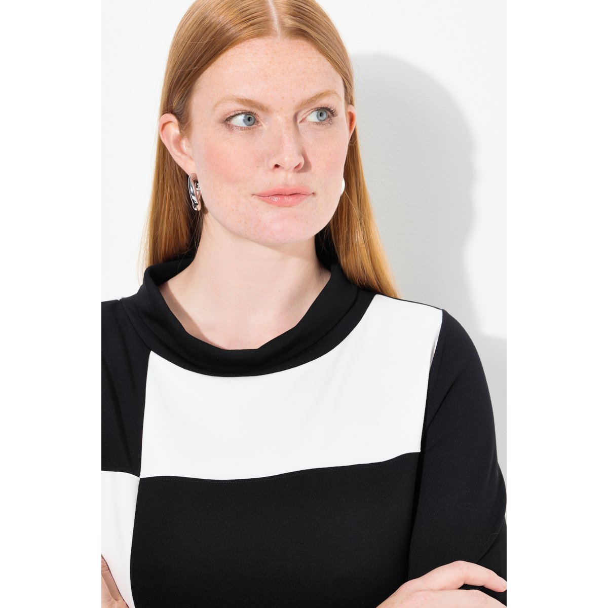 Sweat-shirt en modal mélangé à carreaux noir, ULLA POPKEN