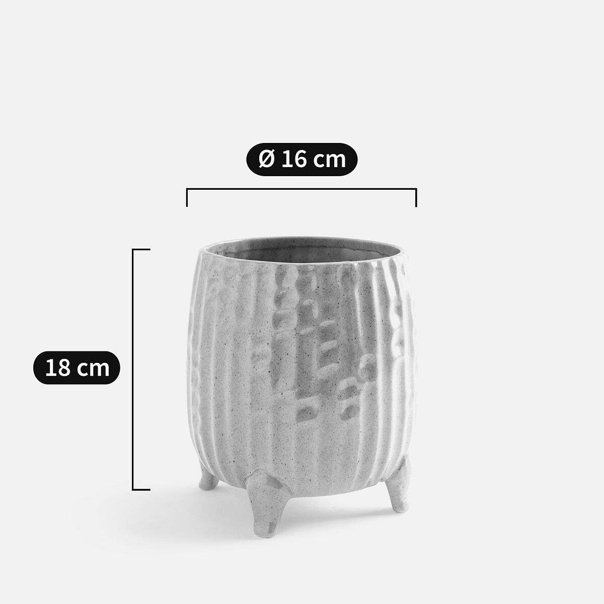Zira Glossy Ceramic Planter, 18cm High taupe, AM.PM