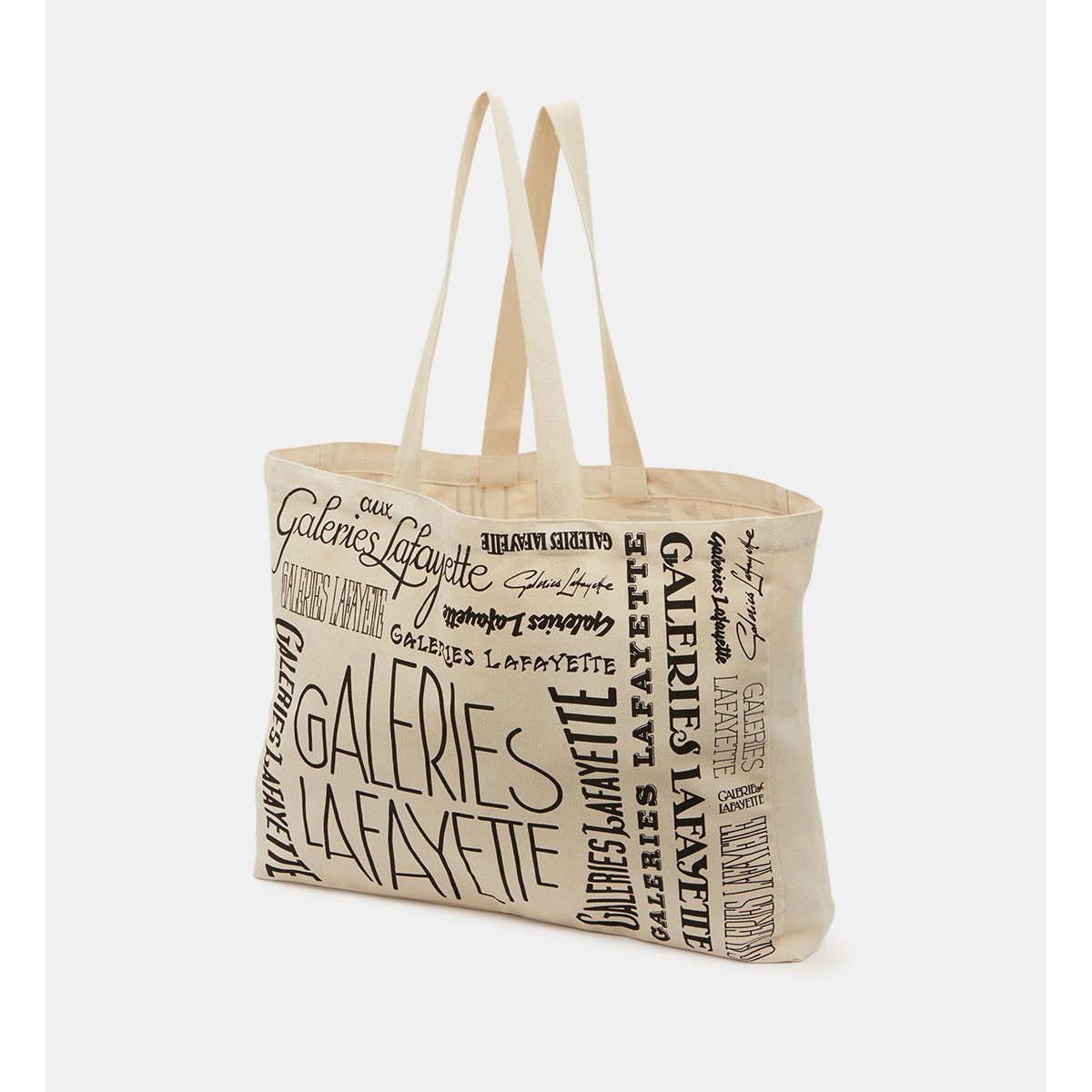 Sac cabas shopping signatures coton naturel écru, GALERIES LAFAYETTE