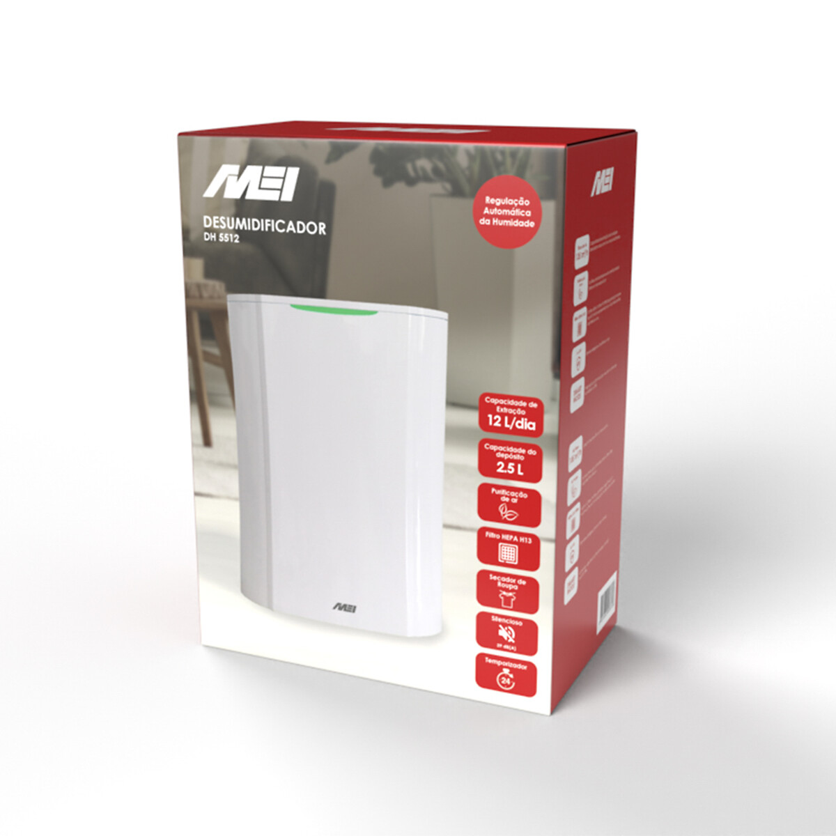 Desumidificador 12L DH5512, MEI branco, MEI