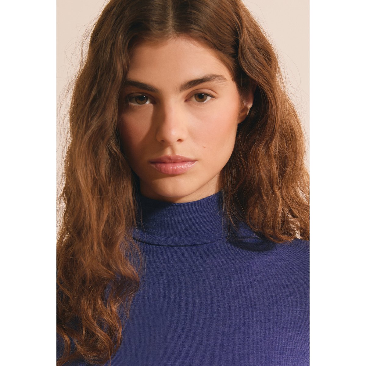 T-shirt col roulé avec laine ARMELLE TS MON bleu royal, ETAM