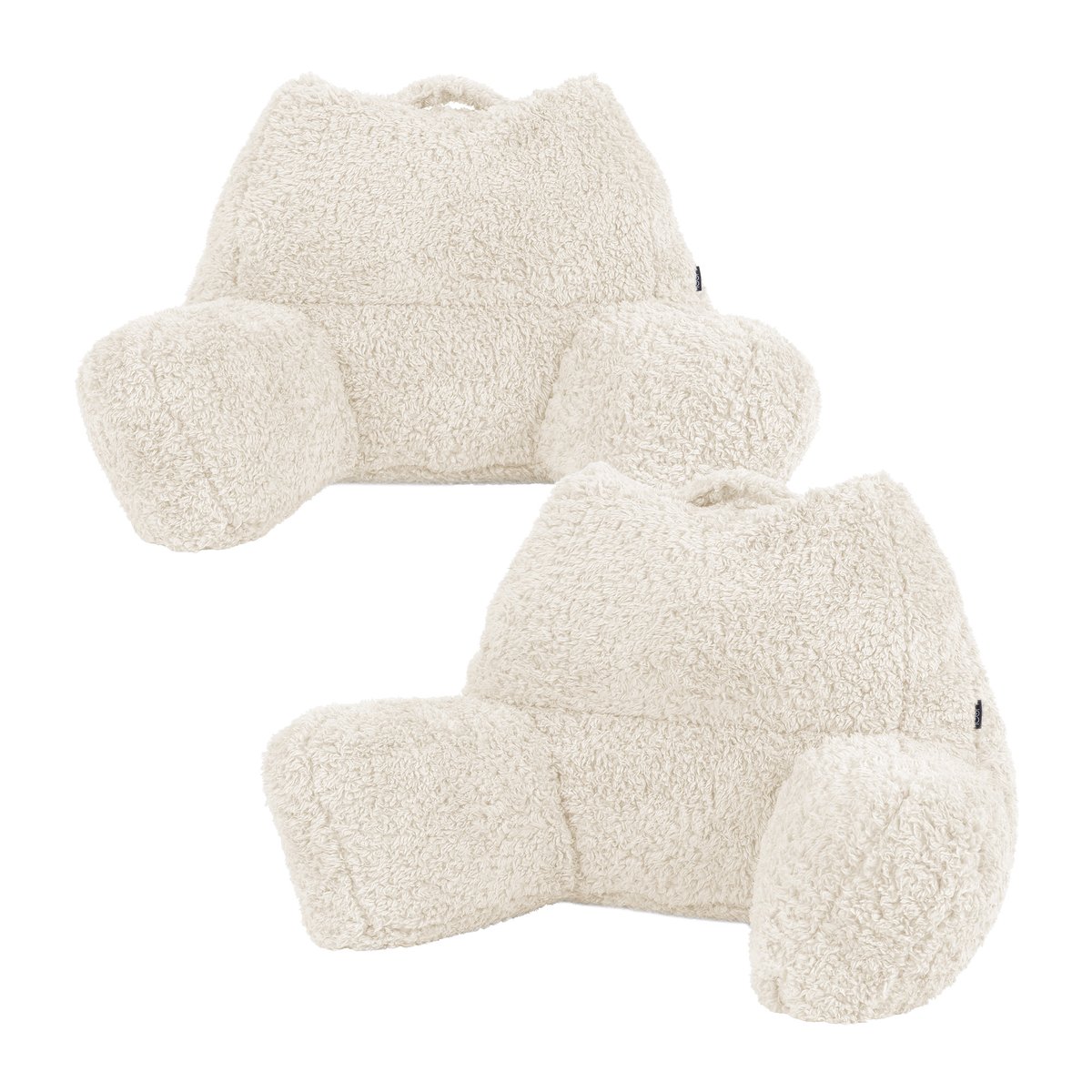 Lot de 2 coussins de Soutien en polaire sherpa Oeko-Tex® - TEDDY crème, ICON