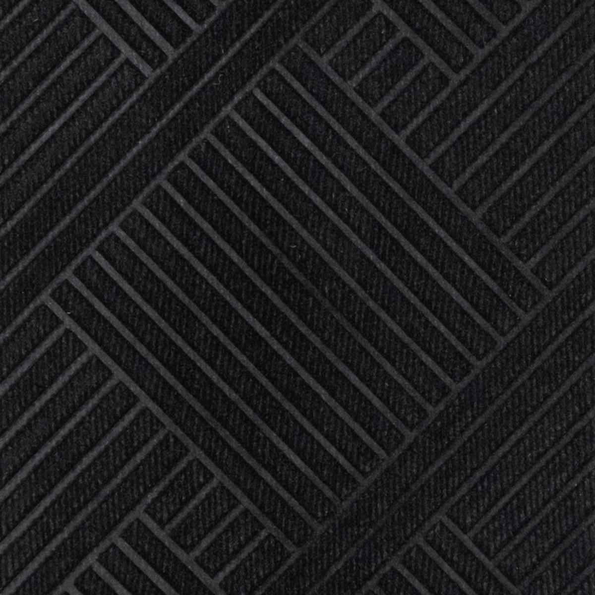 Paillasson géométrique, tissé kilim, graphique et épuré, BRUME noir, gris, UN AMOUR DE TAPIS