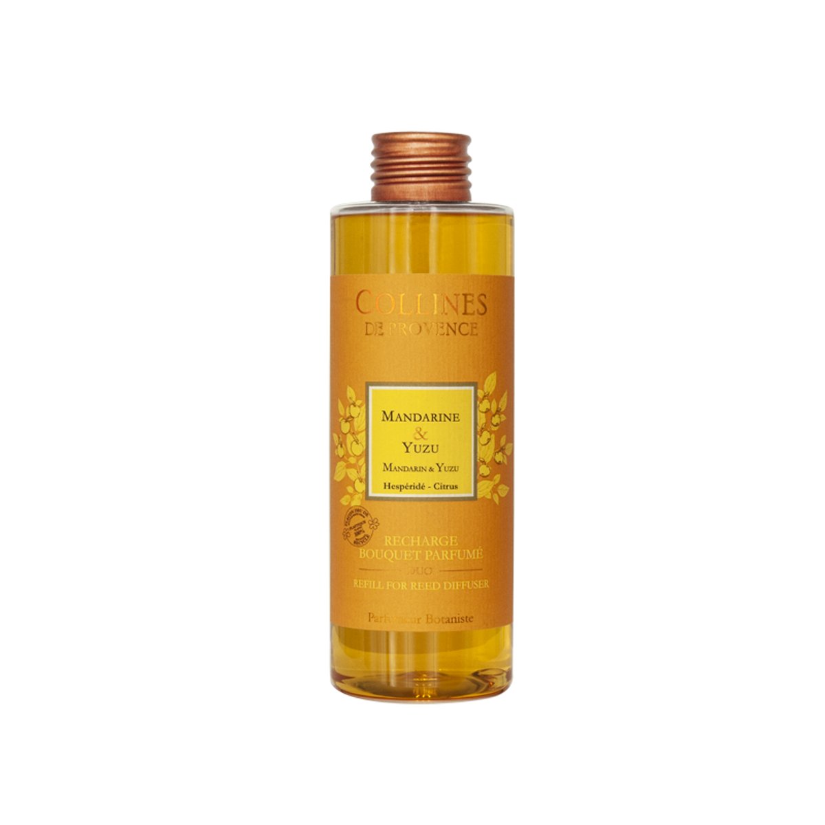 Recharge Diffuseur de parfum Colorée MANDARINE & YUZU orange, COLLINES DE PROVENCE