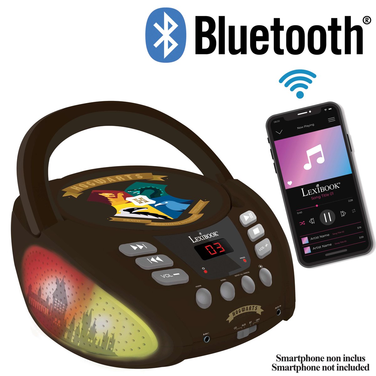Lecteur CD Bluetooth Harry Potter rose, LEXIBOOK