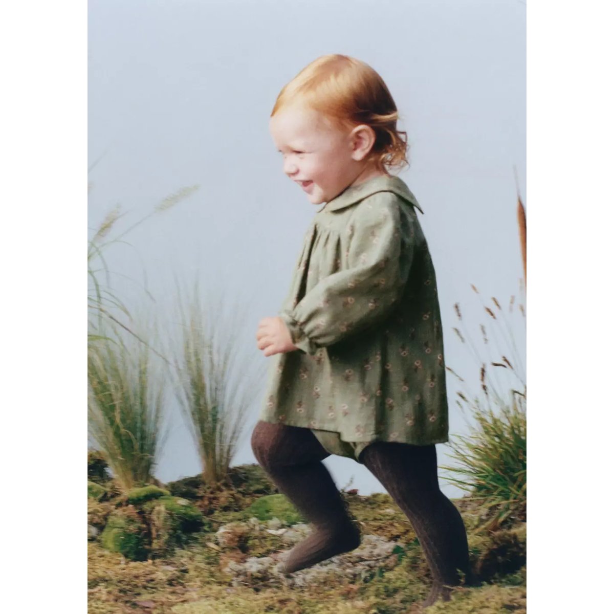 Robe et barboteuse imprimé floral vert, MANGO BABY