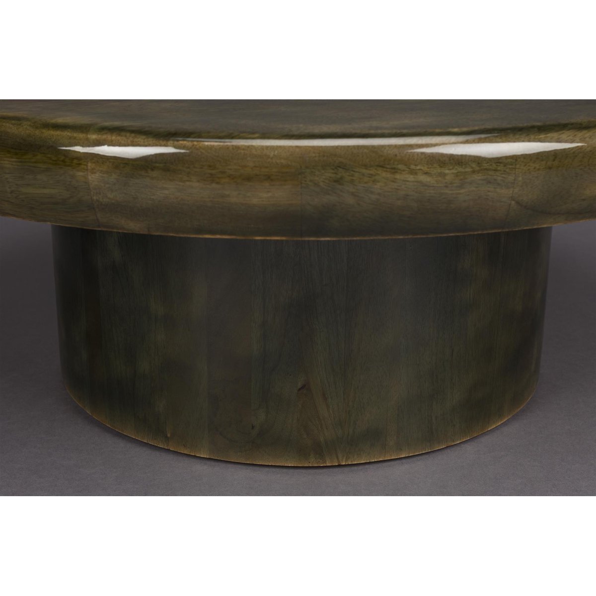 Table basse design ronde en bois, L.80 , MUSH vert, DUTCHBONE