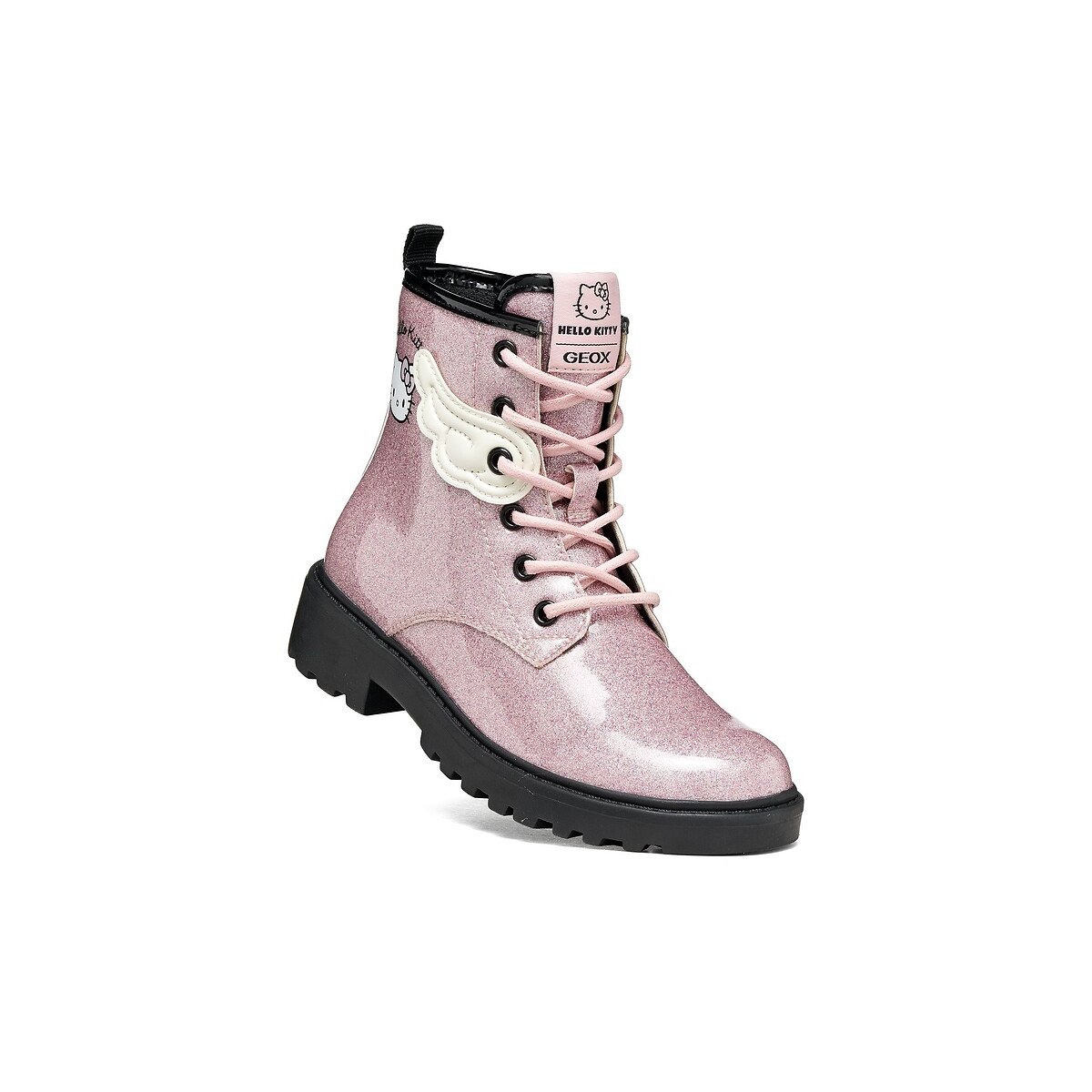 Botas de charol con cordones, CASEY x HELLO KITTY rosa , GEOX