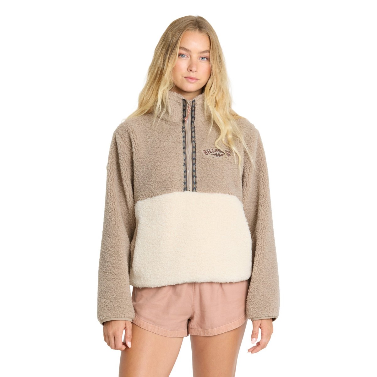 Pull en polaire sherpa à col montant HORIZON beige cobblestone, BILLABONG
