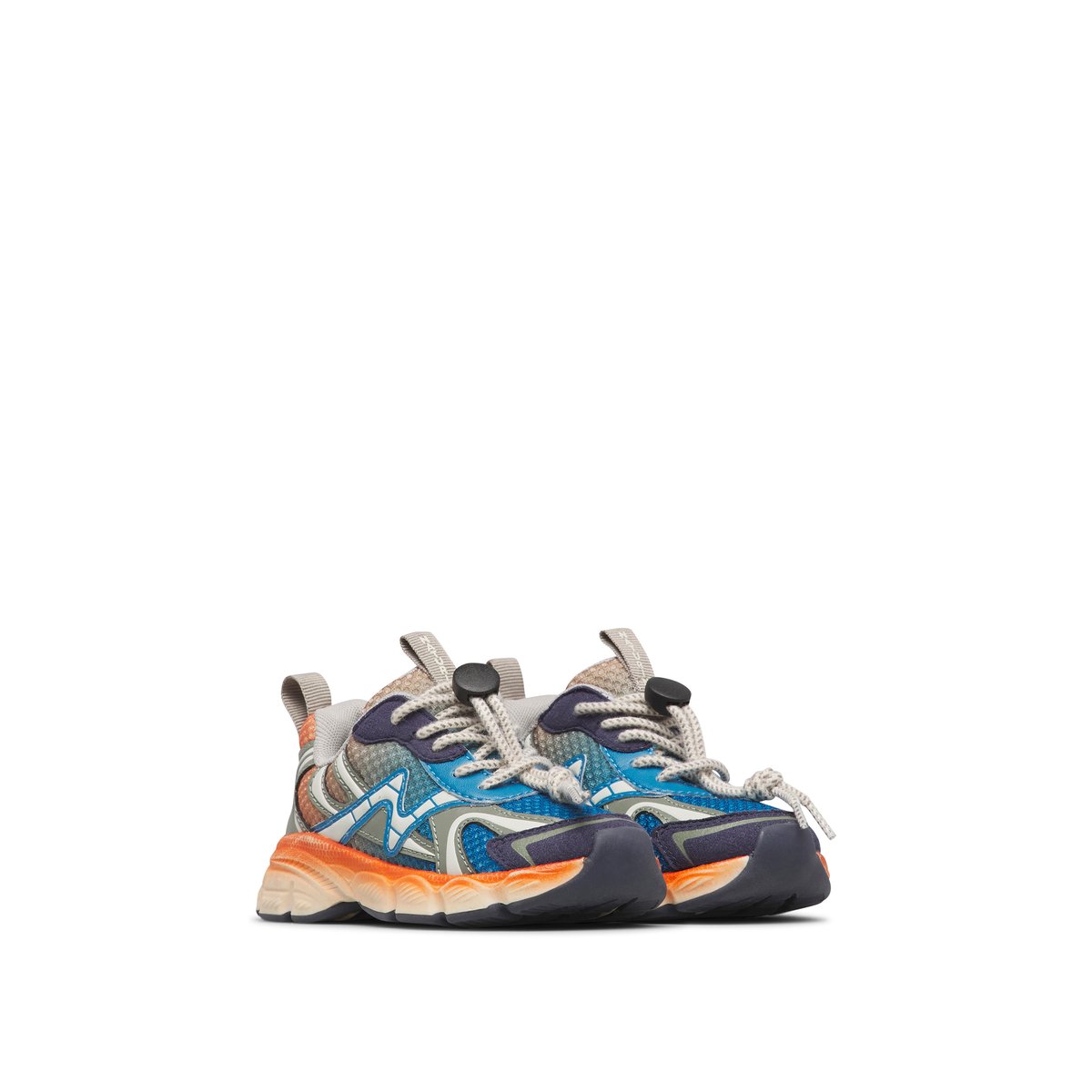 Sneakers en tissu synthétique WAVE. marine-blanc-orange, NATURINO