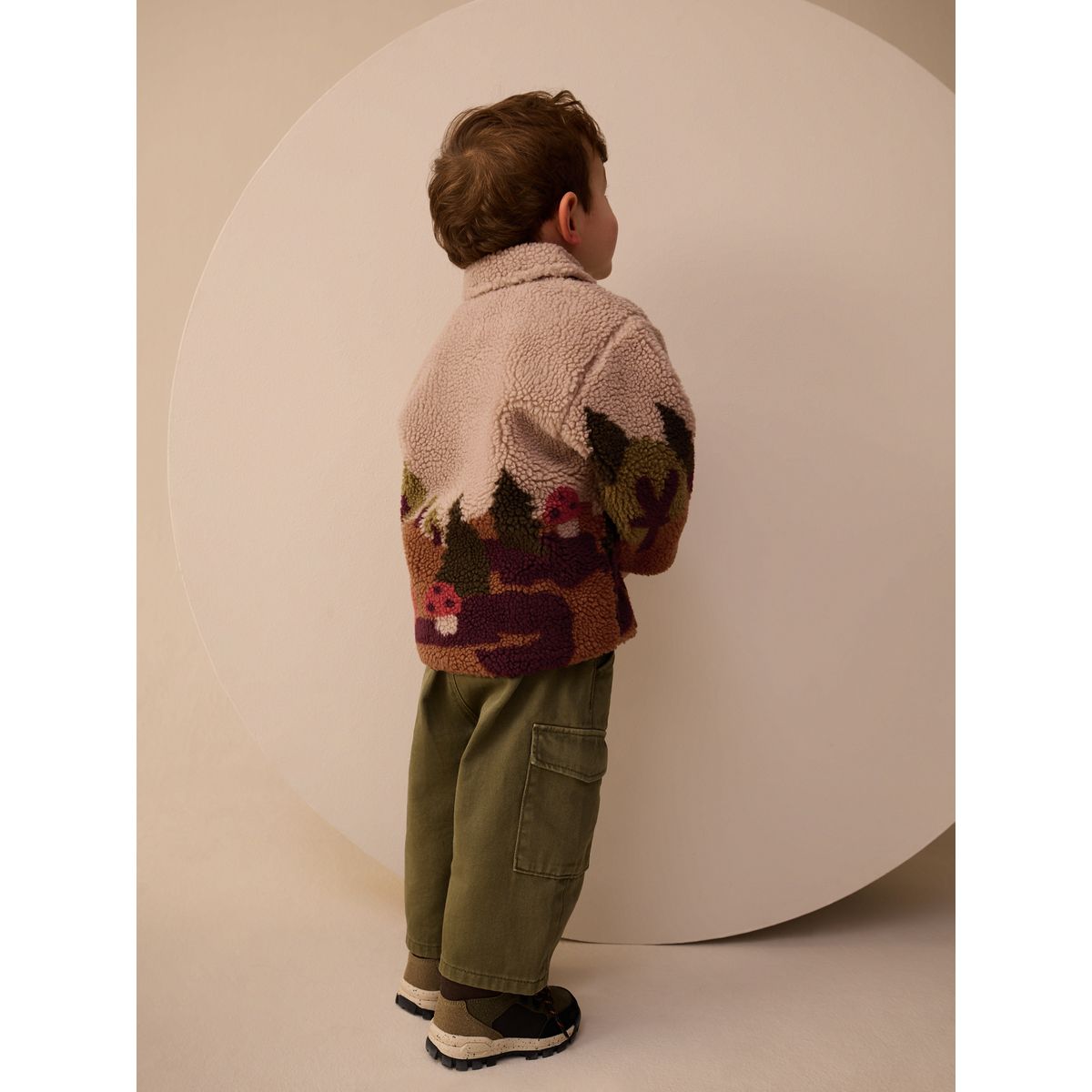 Veste-chemise en polaire imitation mouton imprimé scénique neutre, NEXT
