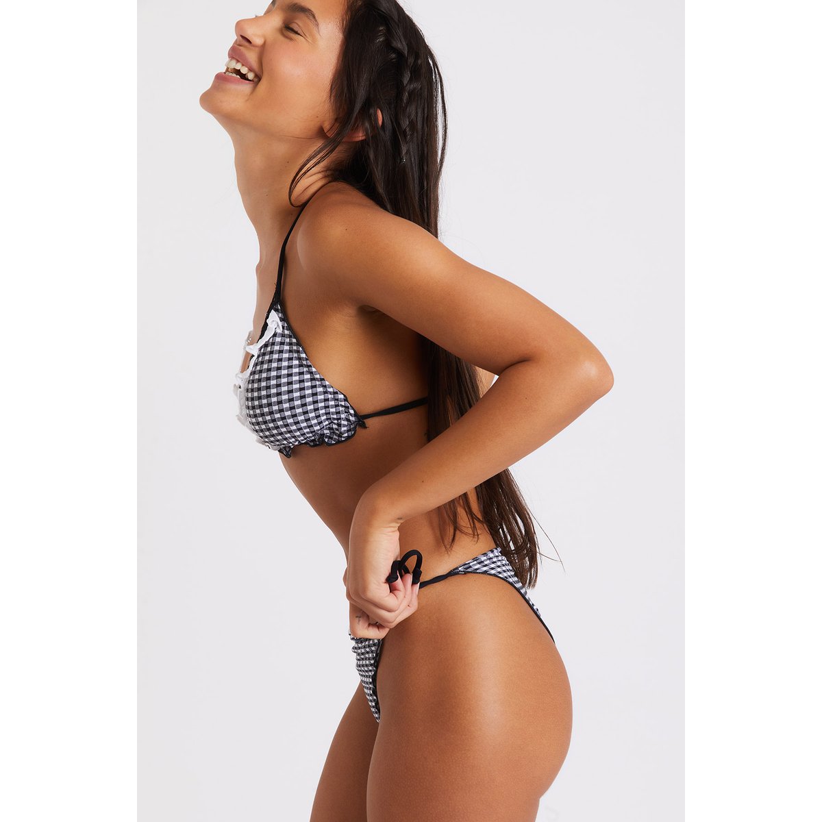 Bas de maillot de bain échancré Luma Babydoll noir, BANANA MOON