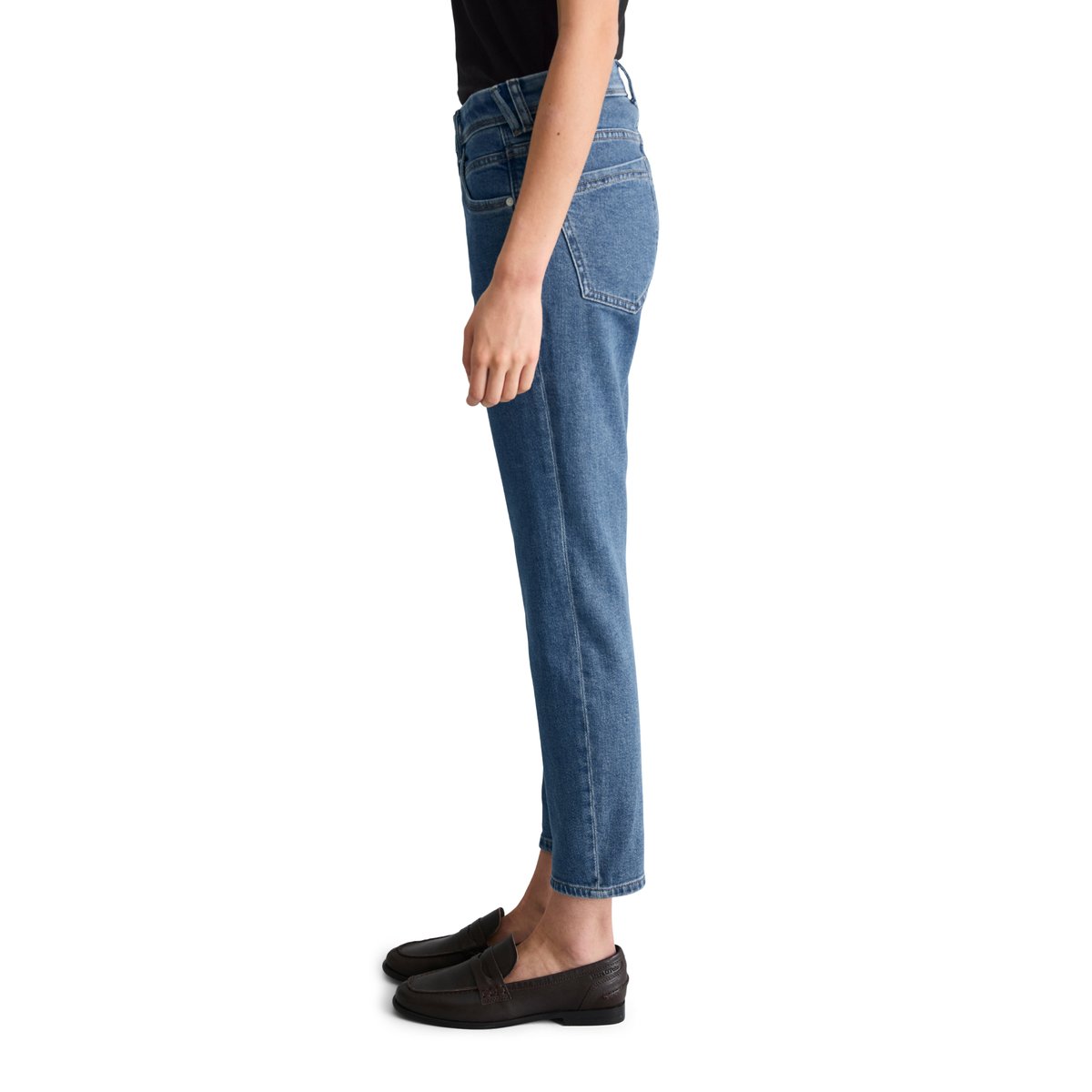 Jeans modèle Alva slim en mélange de coton organique et de lyocell bleu moyen, MARC O’POLO DENIM