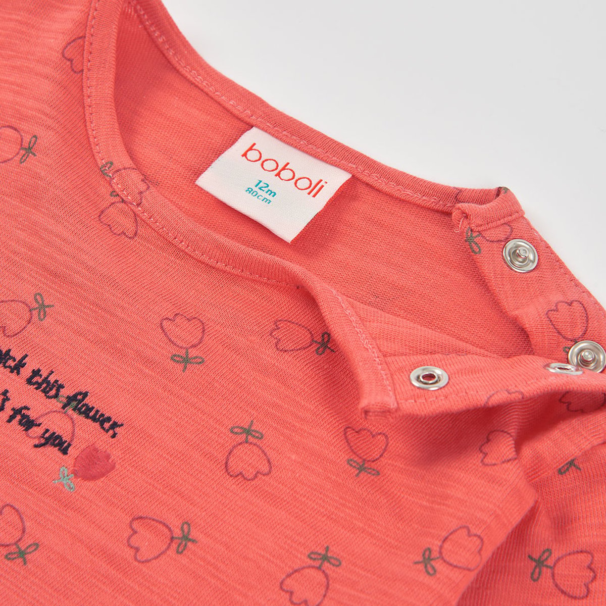 T-shirt fille maille imprimé fleurs multicolore, BOBOLI