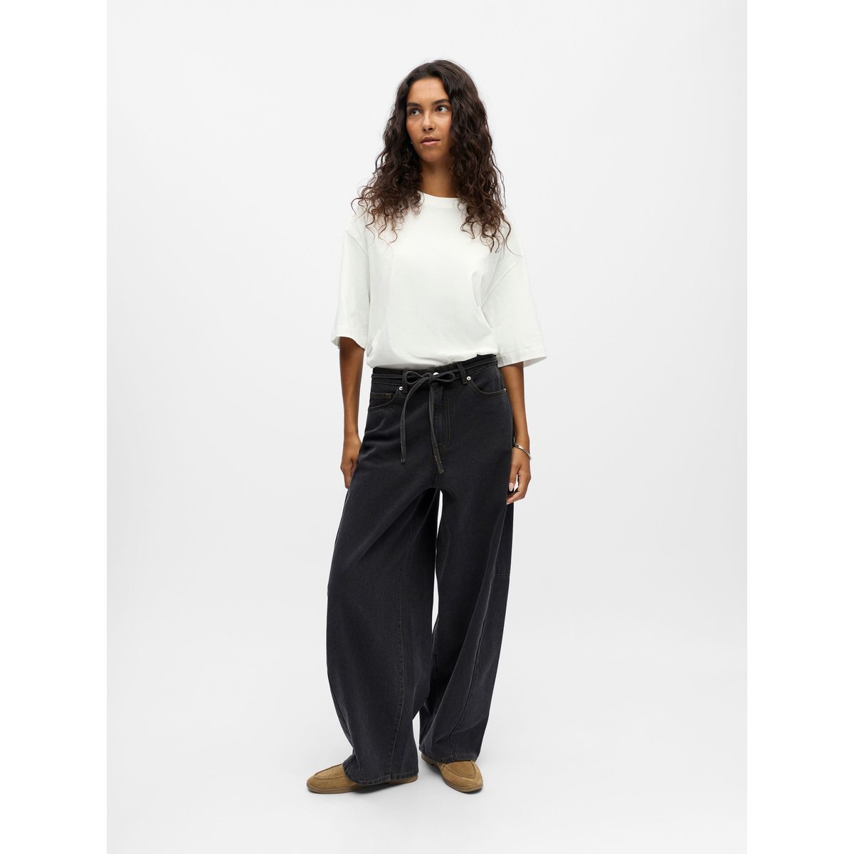 Jeans Barrel black denim, OBJECT