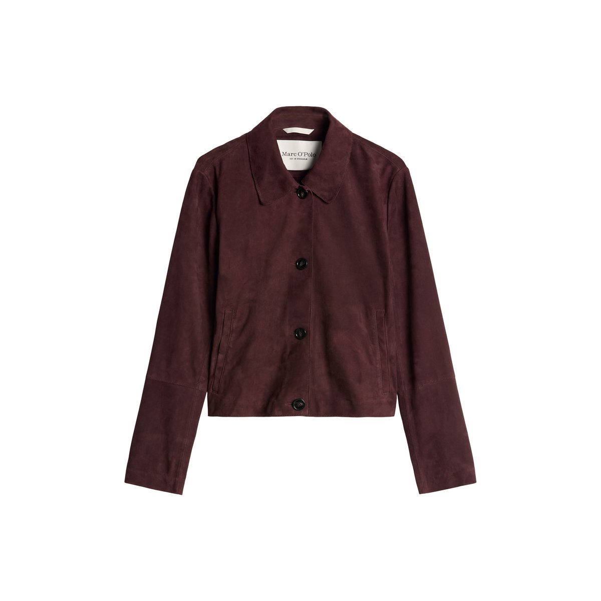 Veste en cuir velours fitted en cuir de chèvre souple rouge, MARC O'POLO