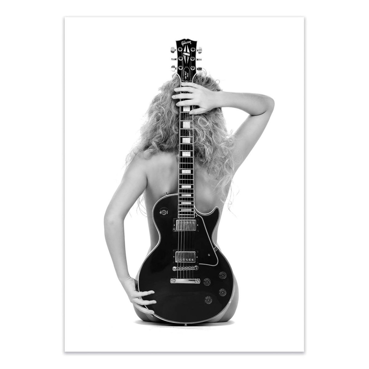 Affiche d'art - Lady And The Les Paul - David Drake couleur unique, WALL EDITIONS