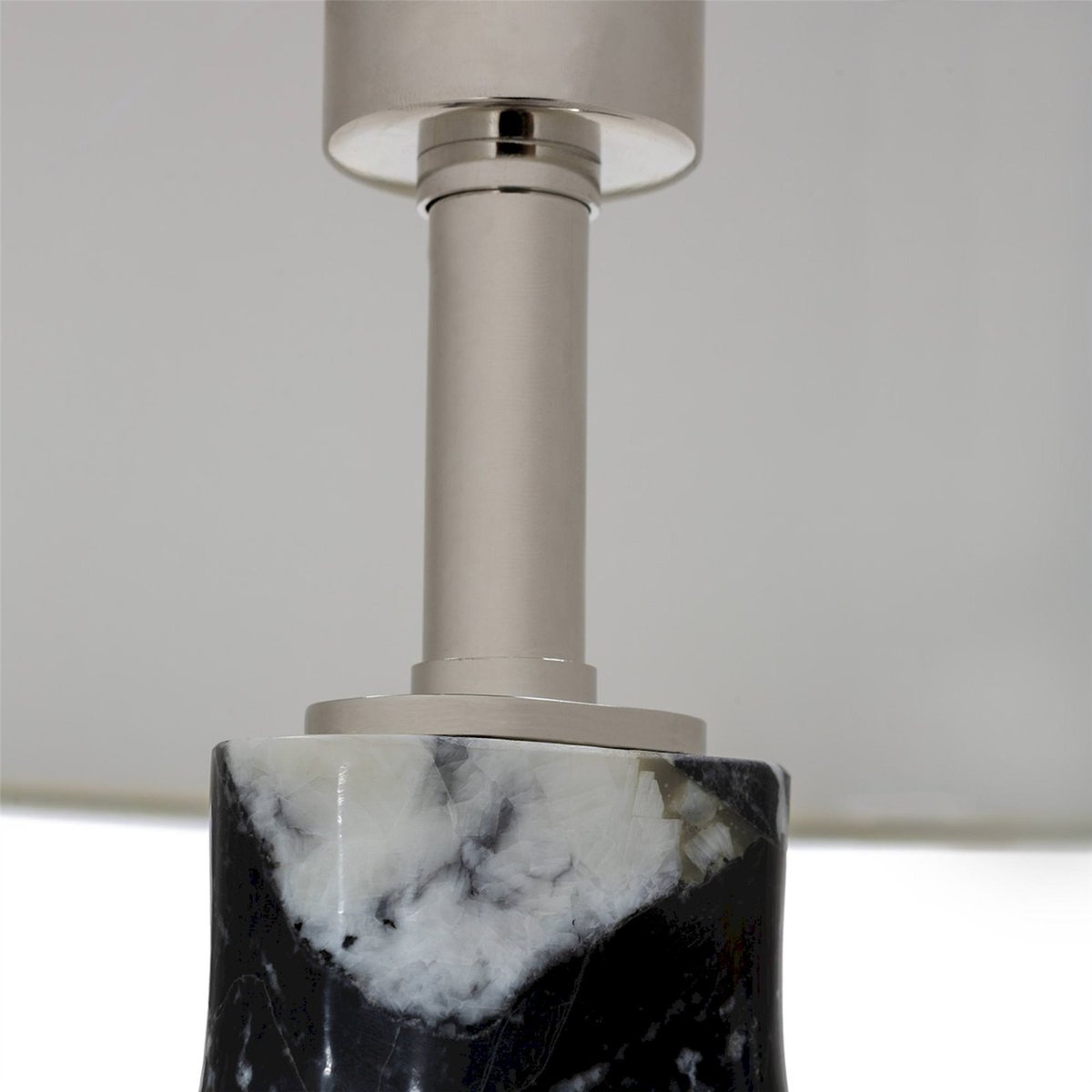 Lampe de table en marbre sans abat-jour noir et nickel, RECOLLECTION