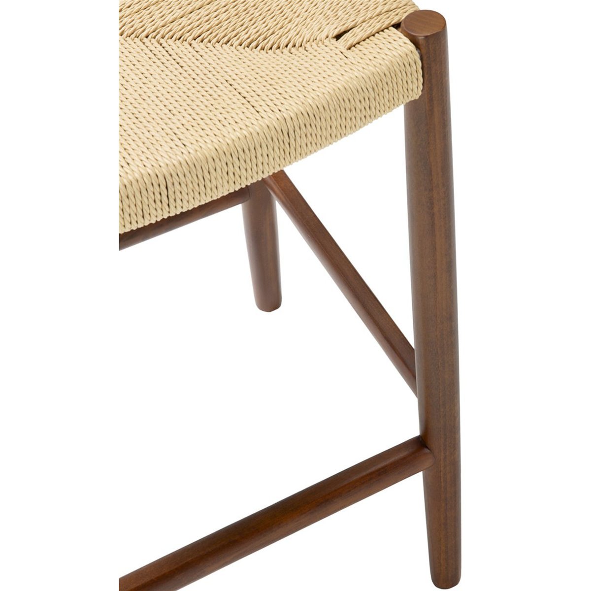 Tabouret haut en hêtre et corde de papier noyer, naturel, RECOLLECTION