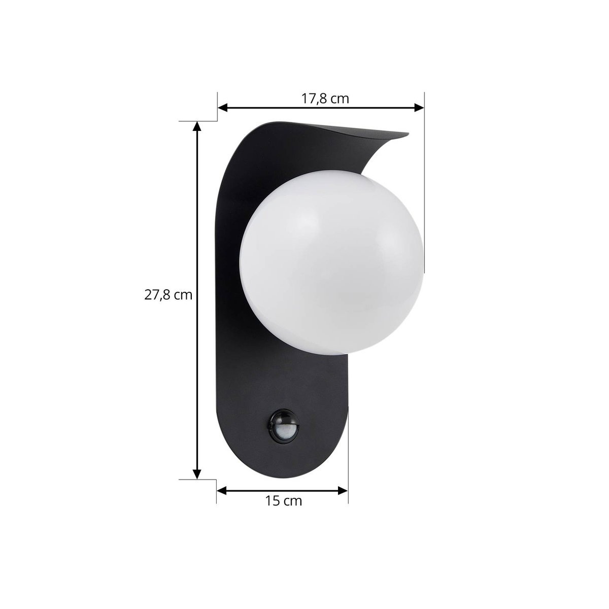 Applique extérieure en aluminium moderneLED noir, blanc, LINDBY