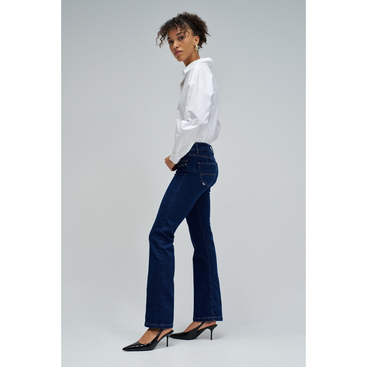 JEAN WONDER PUSH UP BOOTCUT bleu foncé, SALSA JEANS